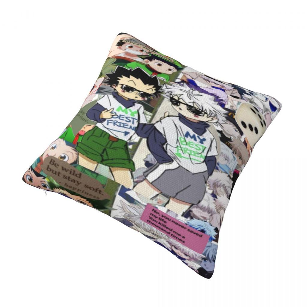 Hxh Gon And Killua Hunter Pillowcase Merch Soft Cushion Cover Throw Pillow Cover Seater Decoration Zipper Multiple Sizes