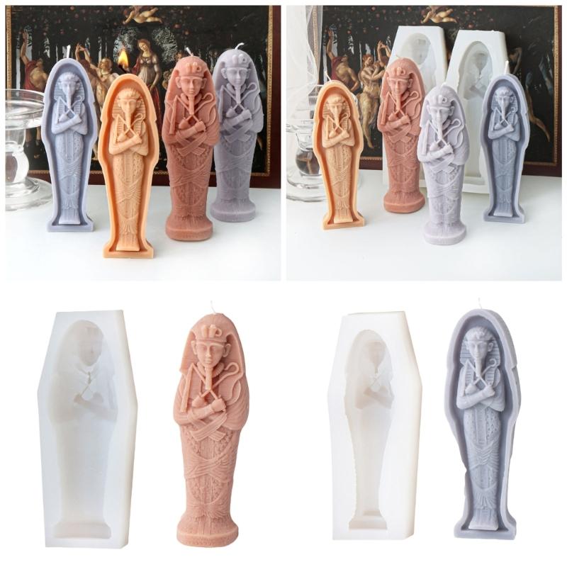 3D Mummy Candle Crafting Mold Gypsum Ornament Mould Home Decoration Molds Handmade Jewelry for Aromatherapy Enthusiasts