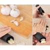 Garlic Press Stainless Steel Rocker Mincer with Silicone Peeler and Cradle Garlic Cutter Kitchen Tool for Easy Crushing