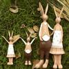 Healing Resin Rabbit Family Figurines Accessories Home Livingroom Table Sculpture Ornaments Store Office Desk Statue Decoration