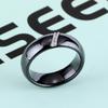 Elegant 6MM Beveled Ceramic Ring with Zirconia Inlay - Versatile Unisex Design