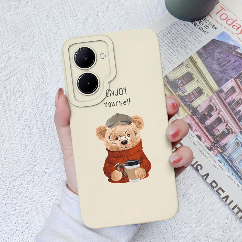 Für OPPO Realme Realme GT Neo2 3 5 C30 C31 C33 C35 Fall Abdeckung Nette Mode Bär Schutzhülle Weiche Flüssigkeit silikon Für Realme C11 C12 C20 Funda Stoßstange