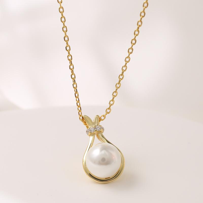 Tamsui Pearl Necklace for Women Fashion Versatile High-end Design Collarbone Chain for Best Friend Lucky Bag Gift