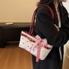 Sweet French Tote Bag Contrast Color Underarm Bags Shoulder Bag Bow PU Handbag Girls