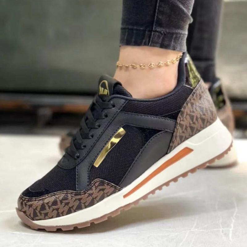 New Style Women Wedges Sneakers Lace - Up Breathable Sports Shoes Casual Platform Female Footwear Ladies Vulcanized Shoes