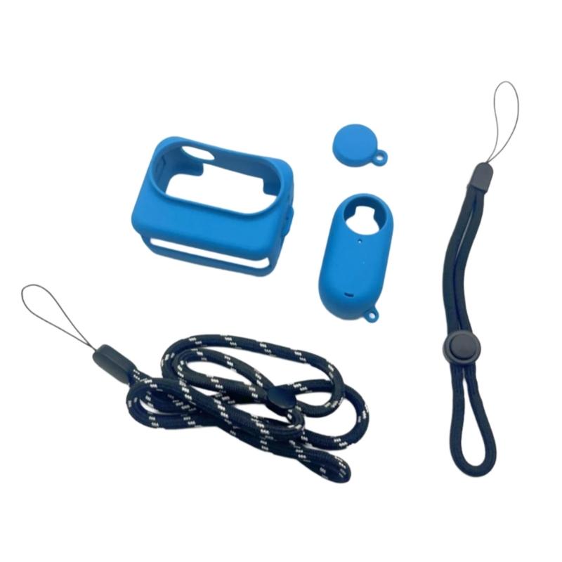 Flexible Silicone Protective Case For 360 GO3 Action Camera Includes Lens Cap And Slip Proof Lanyard Full Set For Outdoor