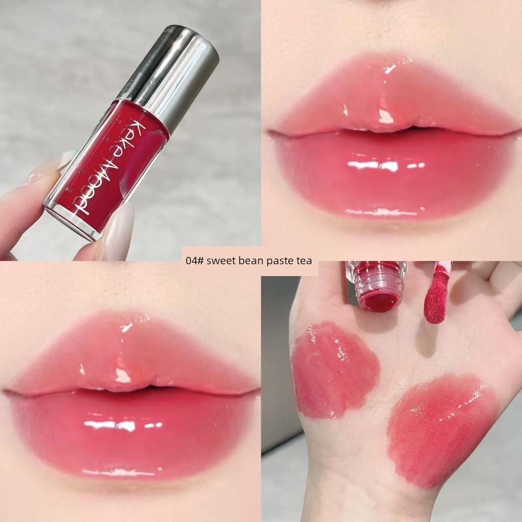 Kekemood Water Gloss Lip Essence Lip Glaze Mirror-Like Moisturizing Lipstick Color-Enhancing Lipstick for Smoother Lips