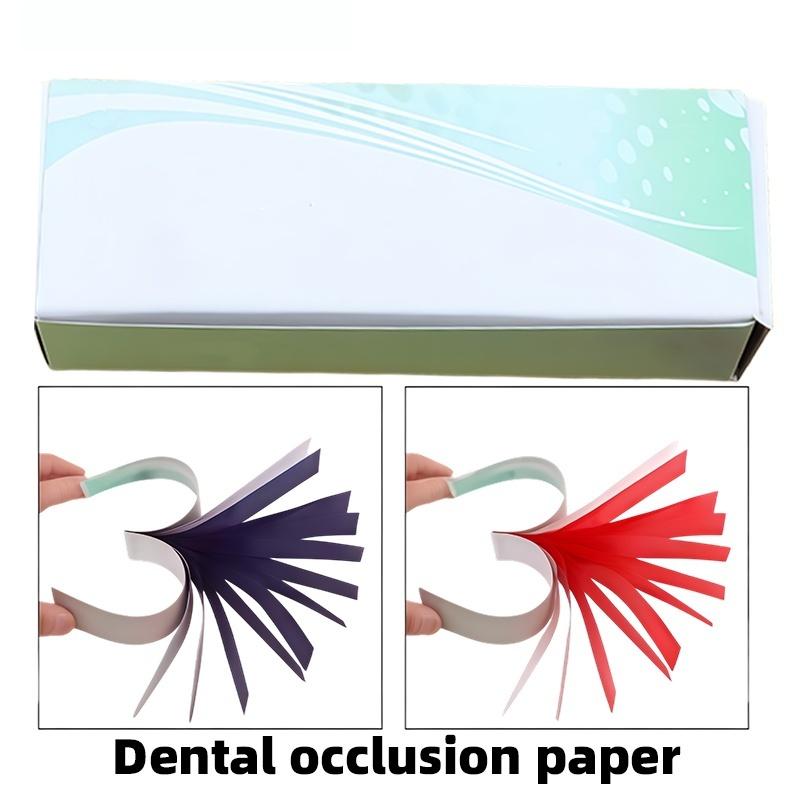 1Box Dental Materials: Mixed Bite Registration Paper, Universal Bite Registration Paper, Blue and Red, Oral Use, Double-Sided