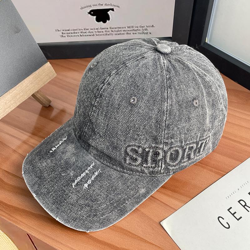 Spring and Summer Versatile Big Head Circumference Denim Baseball Cap Women