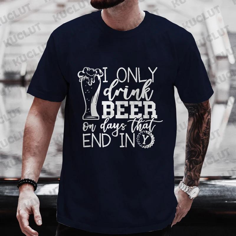 T-shirts for Men Drinking Beer Party Y2k Clothing Bachelor Party Drinking Team Matching Tees Shirts Outfit Oversized Streetwear