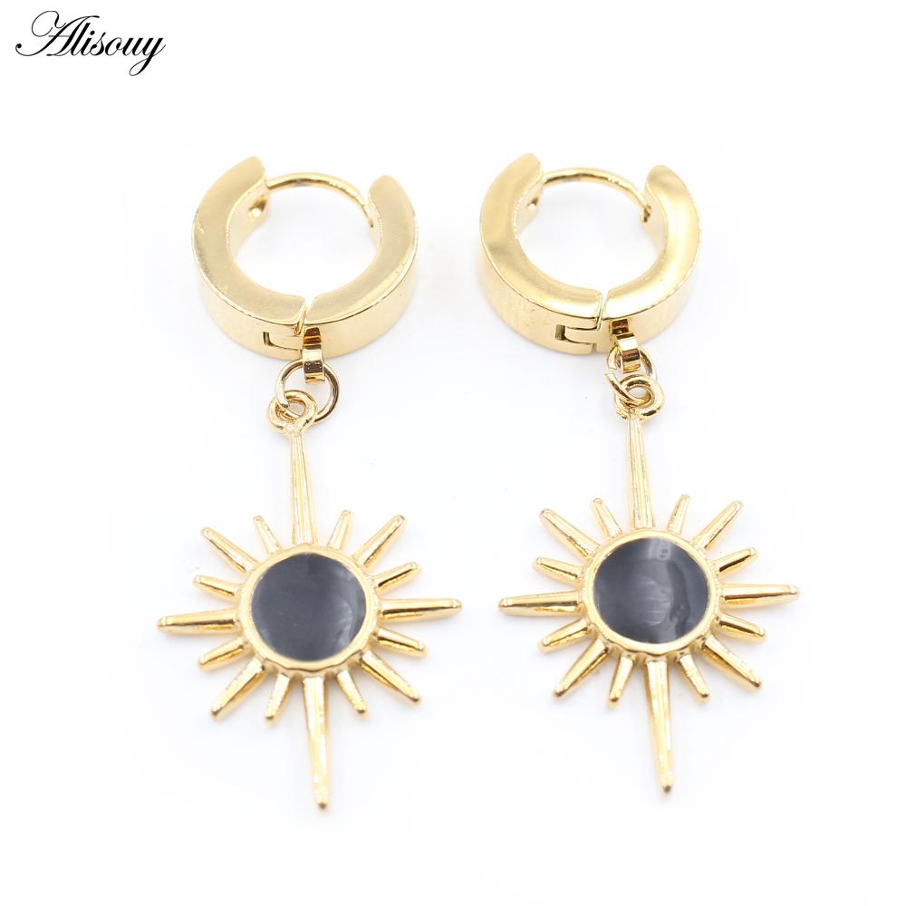 

Alisouy 2PC з нержавіючої сталі Хрест Морська Зірка Меч Сокира Місяць Перець Кулон Жінки Чоловіки Маленький Хаггі Круглий Гладкий Круг Обруч Style12 золотий