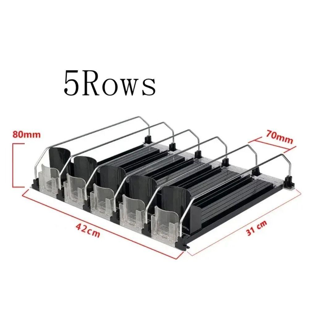 Adjustable Width Drink Organizer Dispenser Spring Push Can Shelf Pusher  Beverage