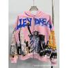 Premium Streetwear Hoodie With Rhinestone Embellishment Oversized Zip-Up Sweatshirt Men Cotton Blend Loose Fit