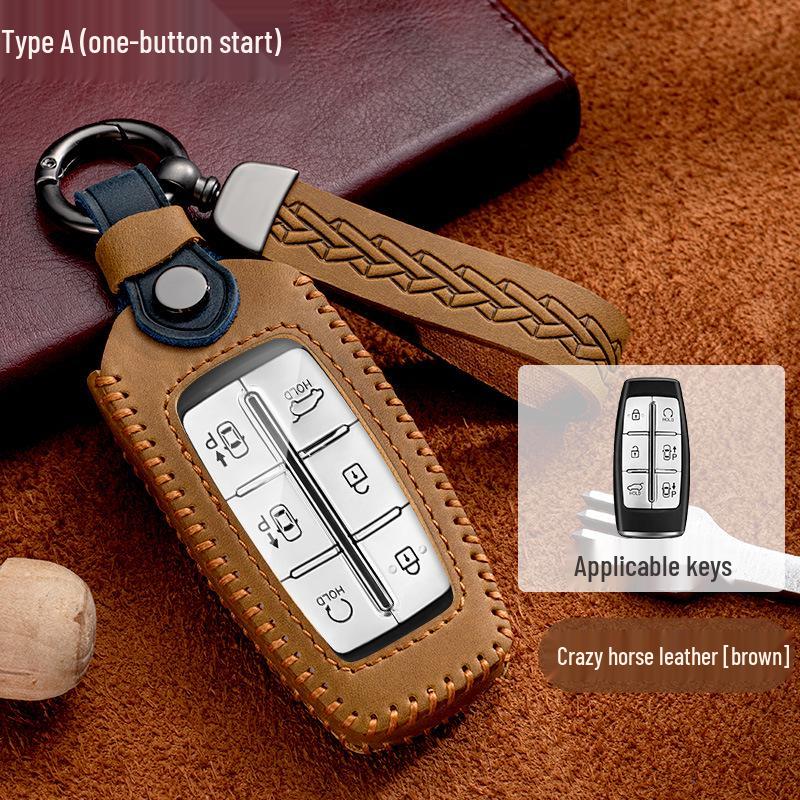 

Чохол для ключа автомобіля Genesis: Шкіра Crazy Horse для G70, GV70, G80, GV80, G90