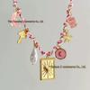 Summer Sea Breeze Starfish & Seashell Heart Pendant Rope Necklace