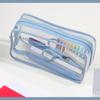 Raymay Fujii Kept Clear Pen Large Clear KPF9026A Pouch, Capacity, Blue-Gray,
