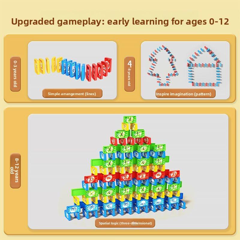 Electric Train Dominoes Toy, Educational Building Block Toy, Automatic Card Dealer, Children's Toy
