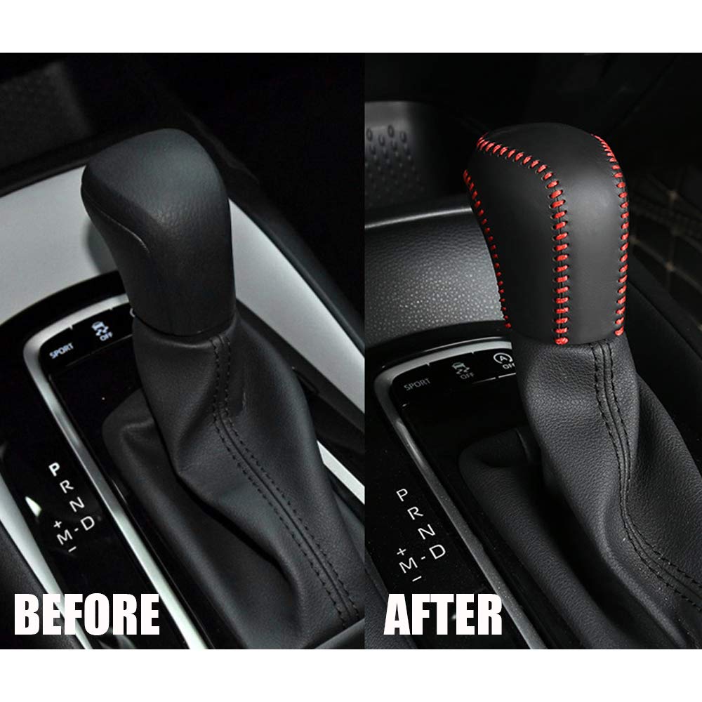 LEXLEYS Genuine Leather Shift Knob Cover for Toyota Cross and Cover/Grip Yaris/Yaris (10th generation) - Customizable, Dress-Up Interior,