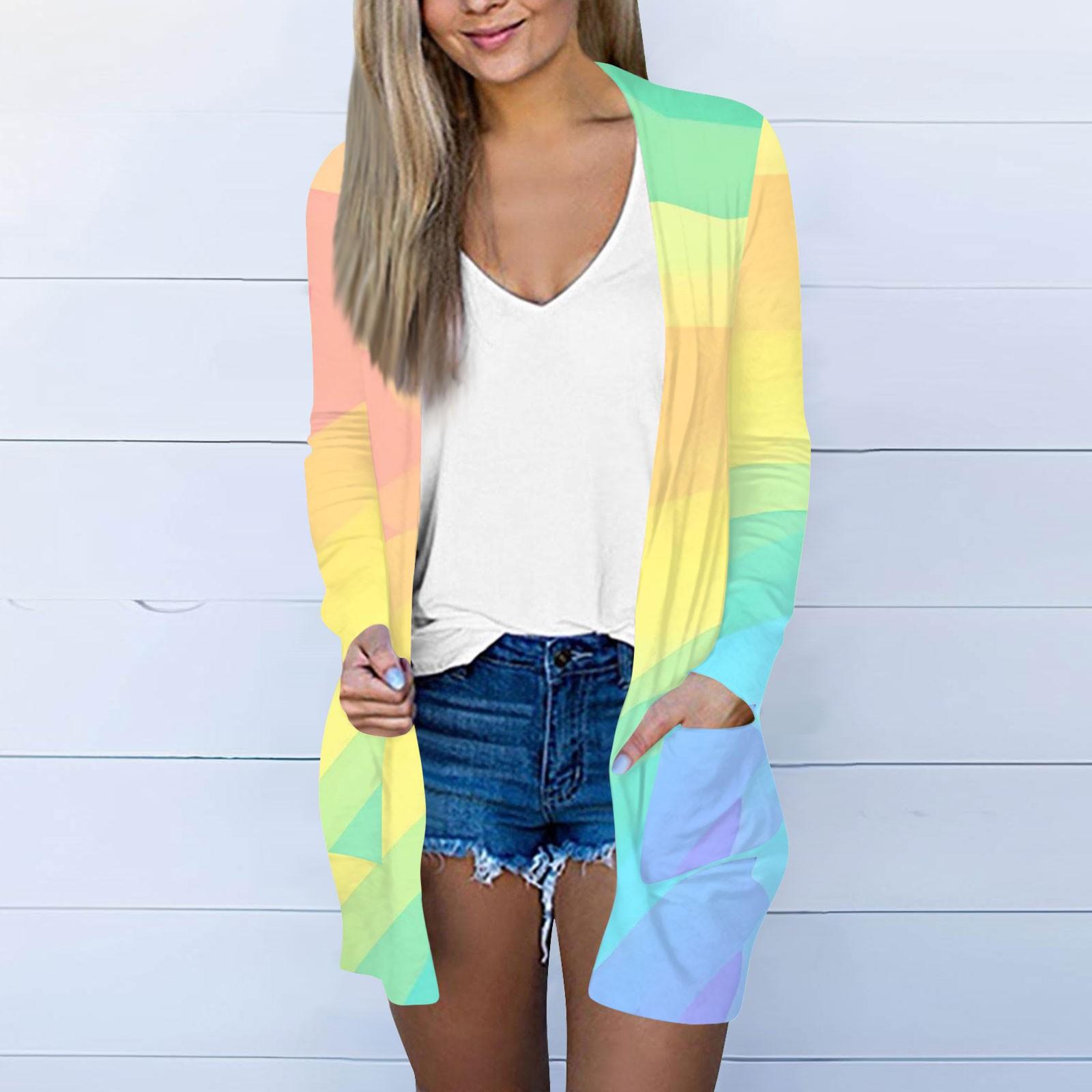 

Женский повседневный модный кардиган средней длины с длинным рукавом и текстурным принтом L жёлтый