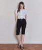 Eosseu Slit Lace Capri Pants (Black)