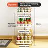 Rotation Condiment Rack Multifunctional Carbon Steel Flavour Storage Tray Round Seasonings Spice Organizer for Kitchen