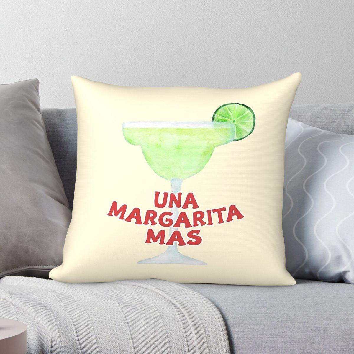 Exquisite Ornaments Unisex One More Margarita Square Pillowcase Polyester Linen Velvet Creative Zip Decor Pillow Case Home Cushion Cover 45X45