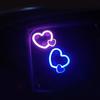 Universal Solar Car LED Window Decoration Lamp Dual Heart Neon Light Auto Interior Ambient Atmosphere Lamp Car Accessories
