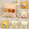 Fashing Sleeping Polar Bear Cartoon Pattern Pillow Case Natural Linen Double-Sided Printing Sofa Home Decor Cushion Cover