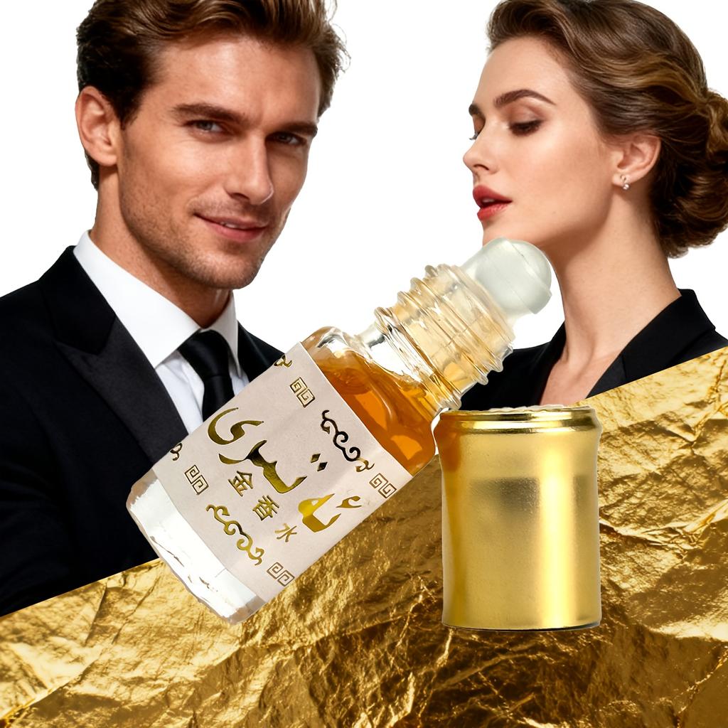 3ml Wealth-Attracting Golden Essential Oil Roller, Natural & Long-lasting Fragrance, Easy To Apply, Unisex Gift for Christmas