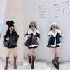 Girls' Warm Leather Jacket Thickened Cotton Knitted Children's Coat Artificial Fur Children's Clothing