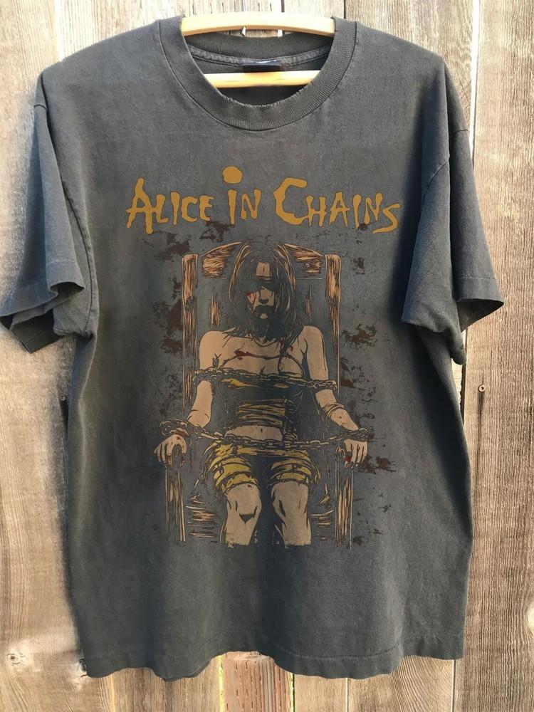 Редкая футболка Alice in Chains, Унисекс, Угольно-серая, Хлопок, Размер S-5XL, Унисекс S