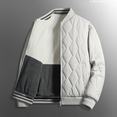 High-end Men's Autumn and Winter Double-sided Cotton-padded Clothes, New Business Baseball Collar Jacket, Casual Jacket, Large-size Cotton Clothes.