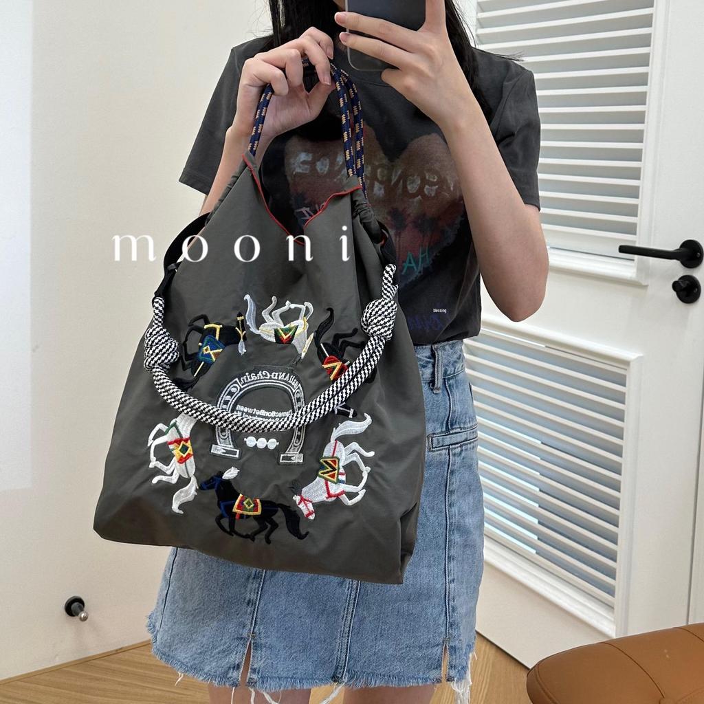 Wanlima Eco-Friendly Large Canvas Crossbody Embroidered Bag