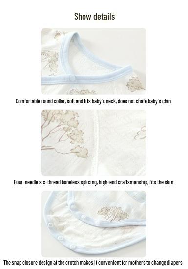 Bamboo Fiber Baby Jacquard Short Sleeve Summer Bodysuit Romper