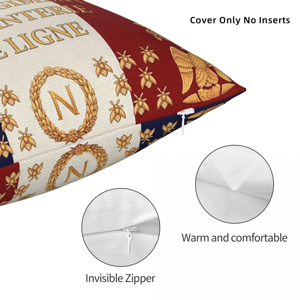 Napoleonic French 85th Regimental Flag  Square Pillowcase Cushion Cover Pillow Case Throw Pillow Cover for Home Bedroom Car