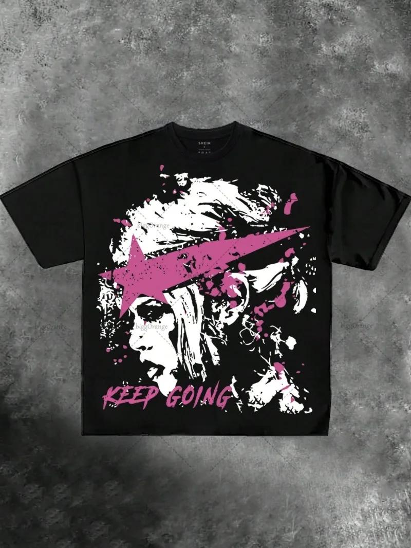 

2025 Summer Gothic Loose Casual Clothing Letter Print Oversized T-shirt Women Hip-hop Street American Trendy Short-sleeved Men XXXXXL чорний