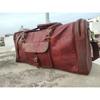 Homens Couro Viagem crossbody Bagagem Vintage Duffel Marrom cabra retro rústico