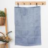 100% Linen Hanging Storage Bag with 20 Pockets, Wall Hang Over The Door Closet Organizer for Socks Underpants, Blue