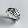 BF CLUB 925 Sterling Silber Ringe für Damen Einfach Geometrisch Handgefertigt Unregelmäßig Retro Interware Ring Allergie Für Geburtstagsgeschenk