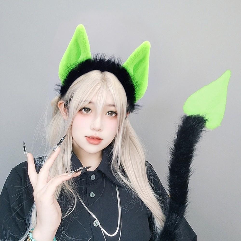 Furry Cat Ears 3D Devil's Sweetheart Tail Fashion Halloween Costume Cosplay Props All Saints' Day