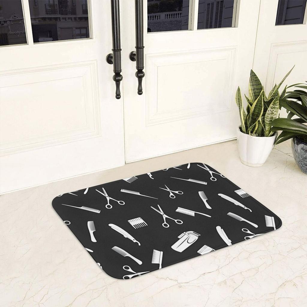 1PC Barber Kit Pattern Kitchen Rug Non-Slip Door Mats Pop Design Bathroom Rug Bath Mat Carpet for Home Sink Laundry Decor
