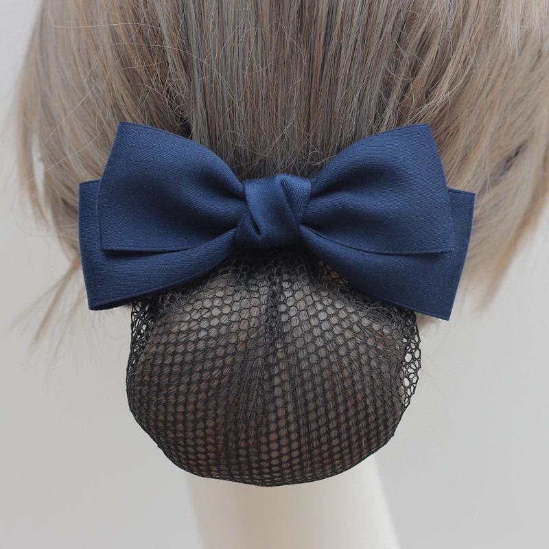 Women's Professional Hair Net Bow Clip for Work: Ideal for Hotel, Bank, Nurse, Flight Attendant, and Updo Styles.