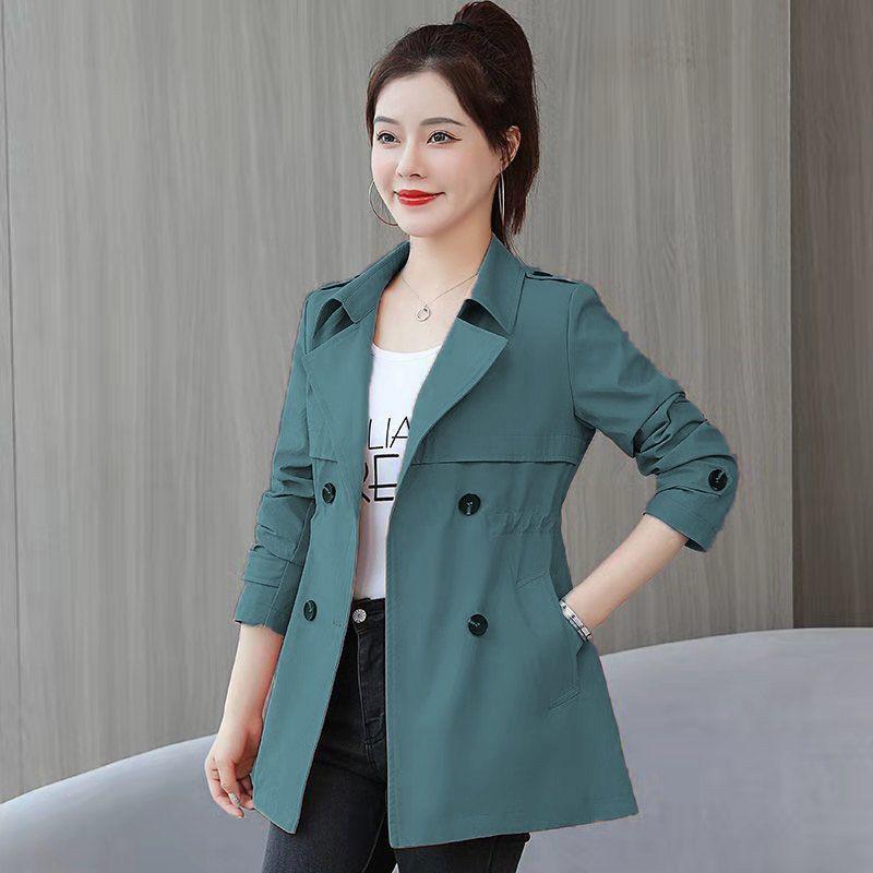 February & August 2025 Women's Short Trench Coat - Stylish, Slimming, Petite Mid-Length for Spring