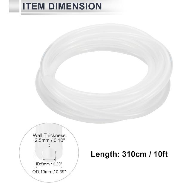 1 Pcs Silicone Vacuum Tubing Hose High Temperature 10FT 3/16" 5mm ID 2.5mm Thickness Automotive Vacuum Line 130PSI Max Pressure Clear