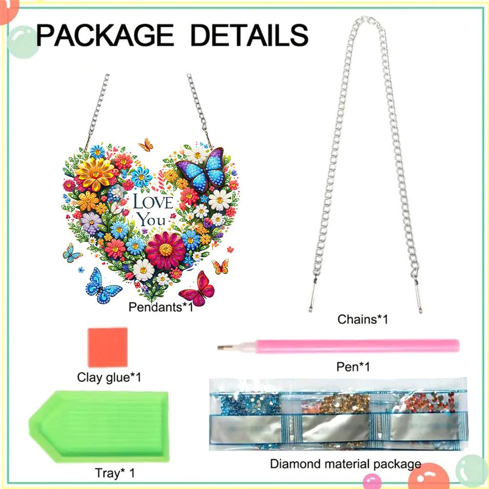 Acrylic 2D Flat DIY Diamond Painting Set Rhinestone Diamond Art Window Pendants Diamond Art Pendant Home Wall Decoration Crafts