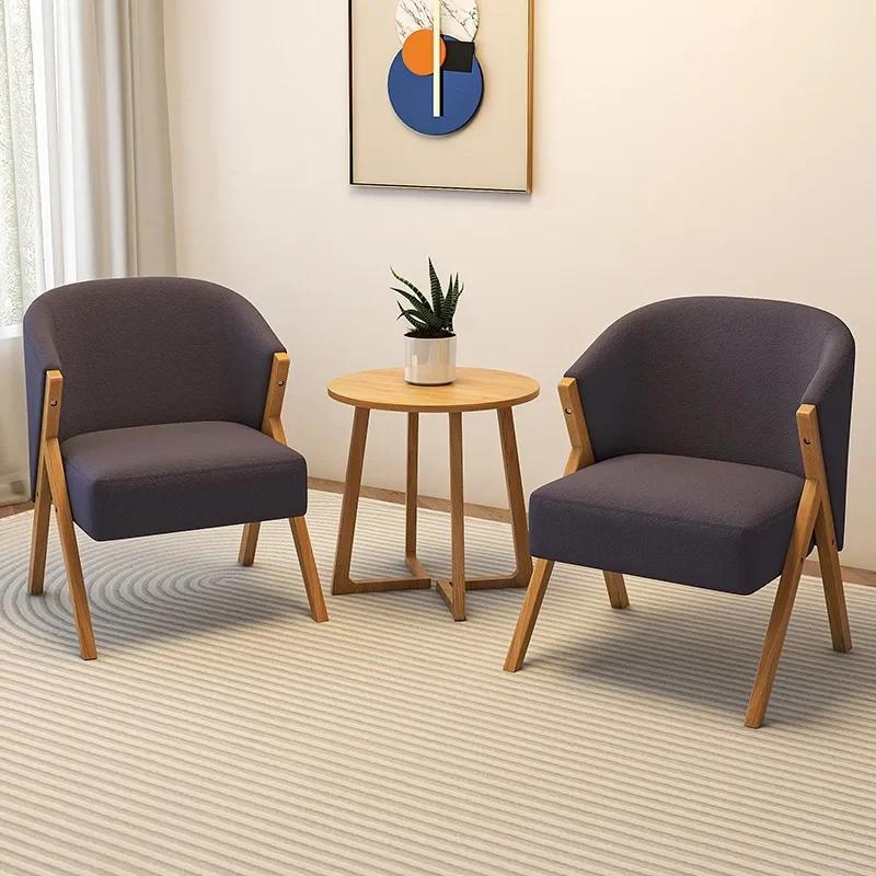 Household Nordic Lamb Velvet Single Sofa Chair Living Room Leisure Lounge Chair Solid Wood Fabric Lazy Sofa Chair