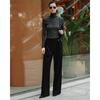 GIOVANNI VALENTINO Women's Spring Autumn Knit Straight-Leg Casual Pants