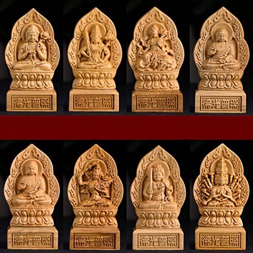 Natural Cliff Oak Wood Carving of the Bodhisattva Seishi. Perfect for Buddhist Altars, This Statue Is the Principal Deity of the Zodiac and Is a Perfe