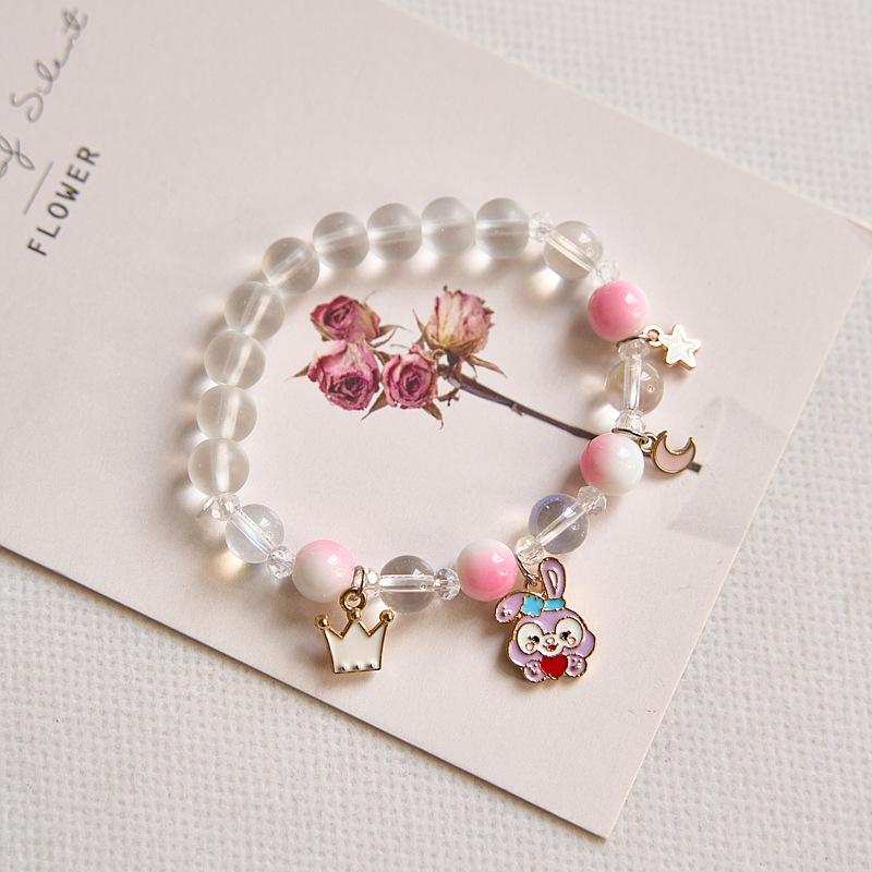 Year Sweet Cute Cat Crystal Beaded Bracelet Girls, Girlfriend Student Bracelet Wholesale