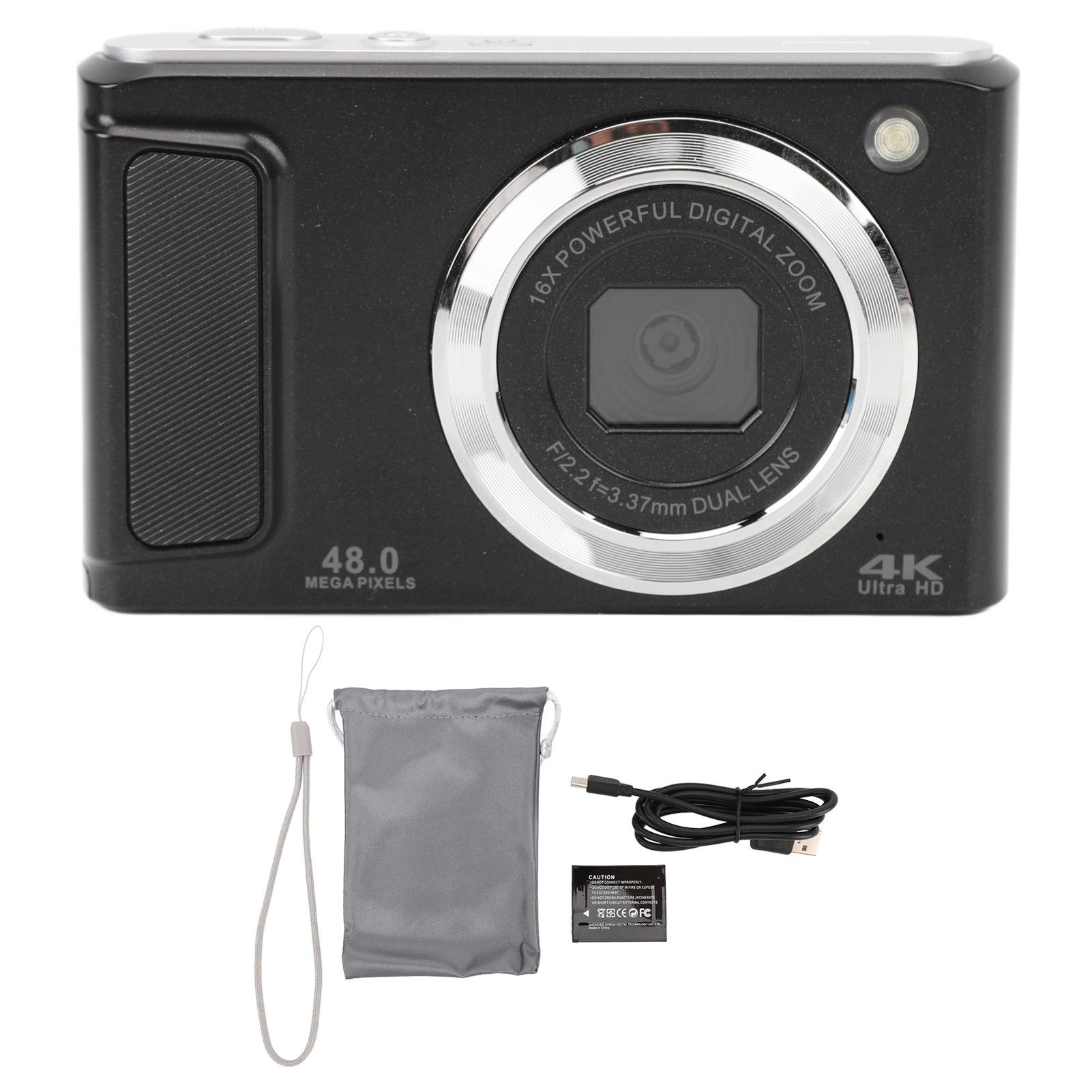 

4K UHD Digital Camera 2.8inch IPS Display 16X Digital Zoom Autofocus Dual Camera 48MP Vlogging білий